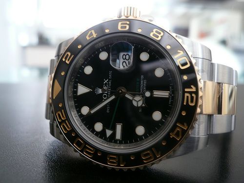 ROLEX GMT MASTER II CERAMIQUE OR ET ACIER