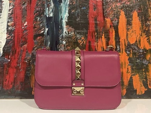 VALENTINO LEATHER SHOULDER BAG GLAM LOCK