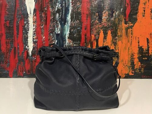 BOTTEGA VENETA INTRECCIATO AND LEATHER HANDBAG